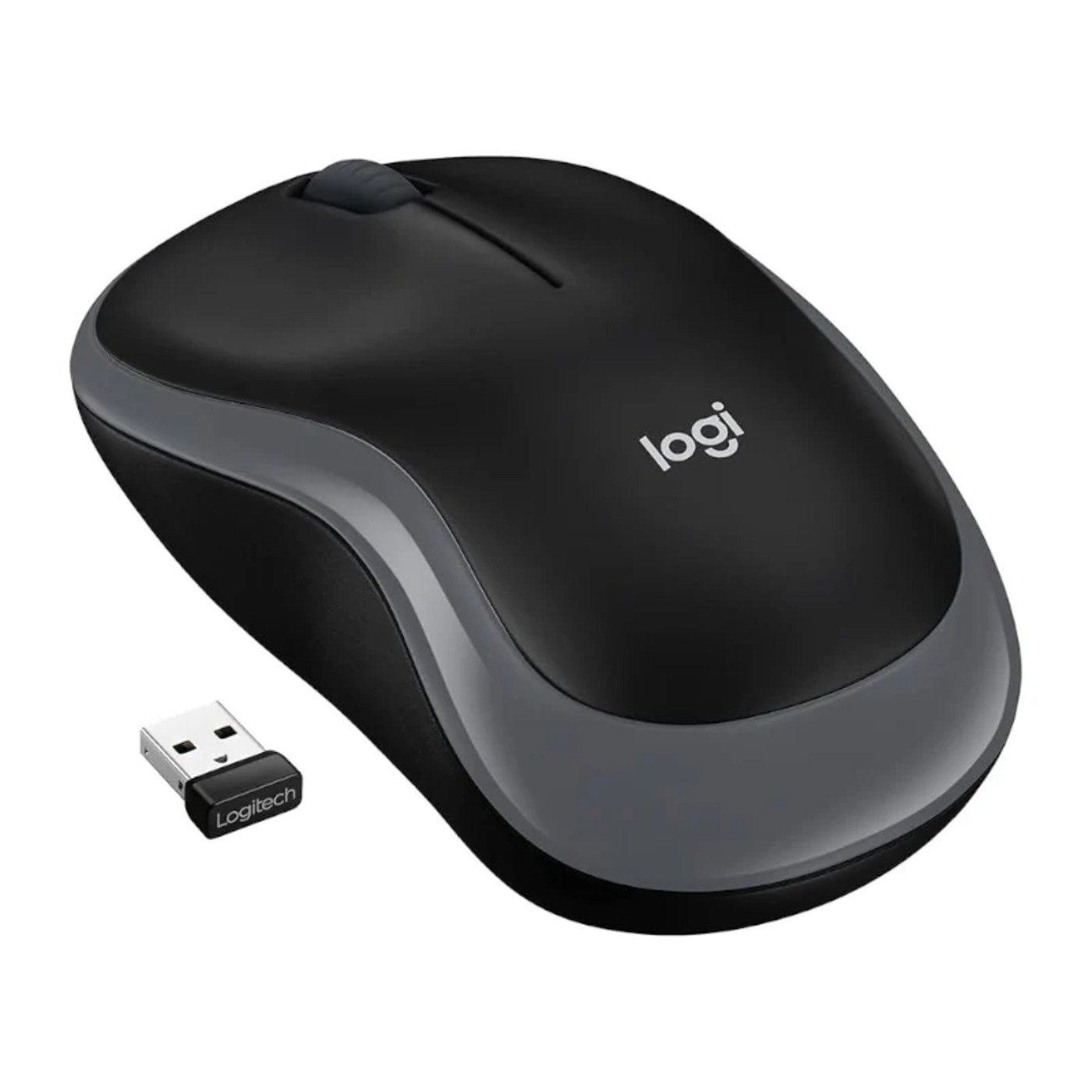 Logitech M185 Wireless Mouse (Black) - 2.4GHz USB Nano Receiver